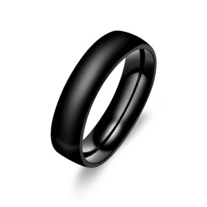 Uloveido Black Stainless Steel Couples Rings for Men Women His and Her Promise Wedding Band Rings for friend friend Y2210（Men, Size 7