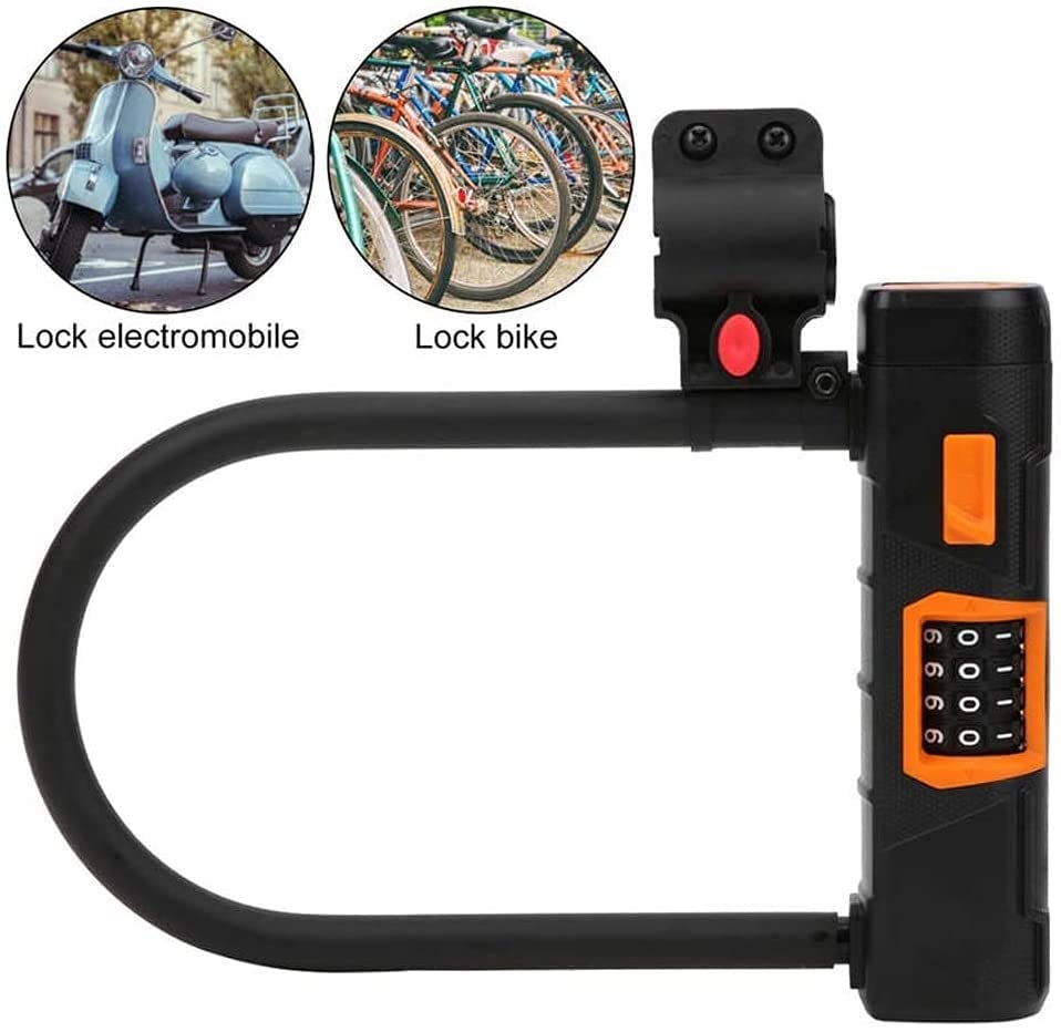 XIXIDIAN Bike U Lock Heavy Duty Bike Lock Bicycle Lock,U Lock and 4 ft Length Security Cable with Sturdy Mounting Bracket