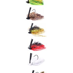 6Pcs-Weedless-Swimming-Jigs-Fishing-Lure,Saltwater Chatter Fish Baits for Bass Fishing Lures Jig Heads with Weed Guard Freshwater Crappie Artificial Bait Hooks Mix Color Skirts Kits for Pike Trout