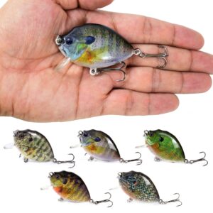 PENCHEN 5PCS Fishing Lures 6cm 15g Mini Wobbler Fishing Lure Artificial Hard Bait Crankbait with Tackle Box for Fish Bass