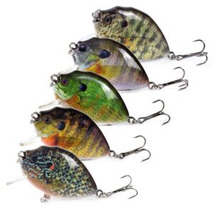 PENCHEN 5PCS Fishing Lures 6cm 15g Mini Wobbler Fishing Lure Artificial Hard Bait Crankbait with Tackle Box for Fish Bass