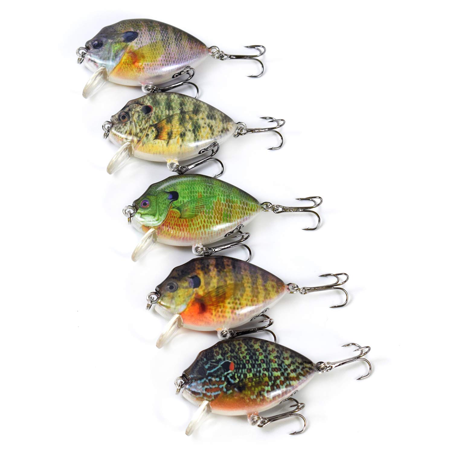 PENCHEN 5PCS Fishing Lures 6cm 15g Mini Wobbler Fishing Lure Artificial Hard Bait Crankbait with Tackle Box for Fish Bass