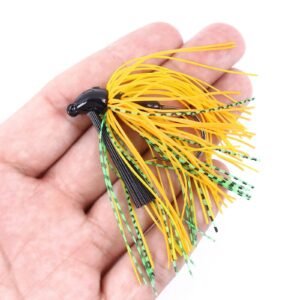 6Pcs-Weedless-Swimming-Jigs-Fishing-Lure,Saltwater Chatter Fish Baits for Bass Fishing Lures Jig Heads with Weed Guard Freshwater Crappie Artificial Bait Hooks Mix Color Skirts Kits for Pike Trout