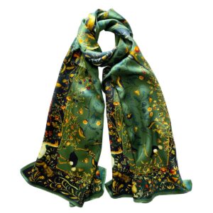 SUNMISILK 100% Mulberry Silk Scarfs for Women Floral Print Satin Long Scarf for Headscarf Hair Wraps Shawl with Gift Packed (Lxsl04)