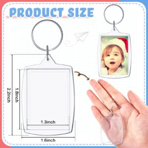 Henoyso 300 Pcs Graduation Photo Keychain Class of 2024 Graduation Keychain Gifts for Him Her Clear Photo Frame Picture Insert Keyring for Photos Acrylic Keychain Blanks Bulk, 2.2 x 1.6 Inch