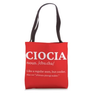 ciocia polish aunt funny cute great aunt life pierogi poland tote bag