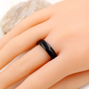 Uloveido Black Stainless Steel Couples Rings for Men Women His and Her Promise Wedding Band Rings for friend friend Y2210（Men, Size 7