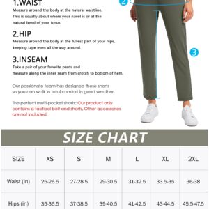 Viodia Women's Golf Pants with Zipper Pockets 7/8 Stretch Ankle Pants for Women Travel Casual Work White