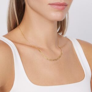 Jewelry Atelier Gold Filled Cleopatra Necklace Collection – 14K Yellow Gold Filled Half Collar Style Cleopatra Chain Necklace for Women (With Extension/Adjustable Chain)