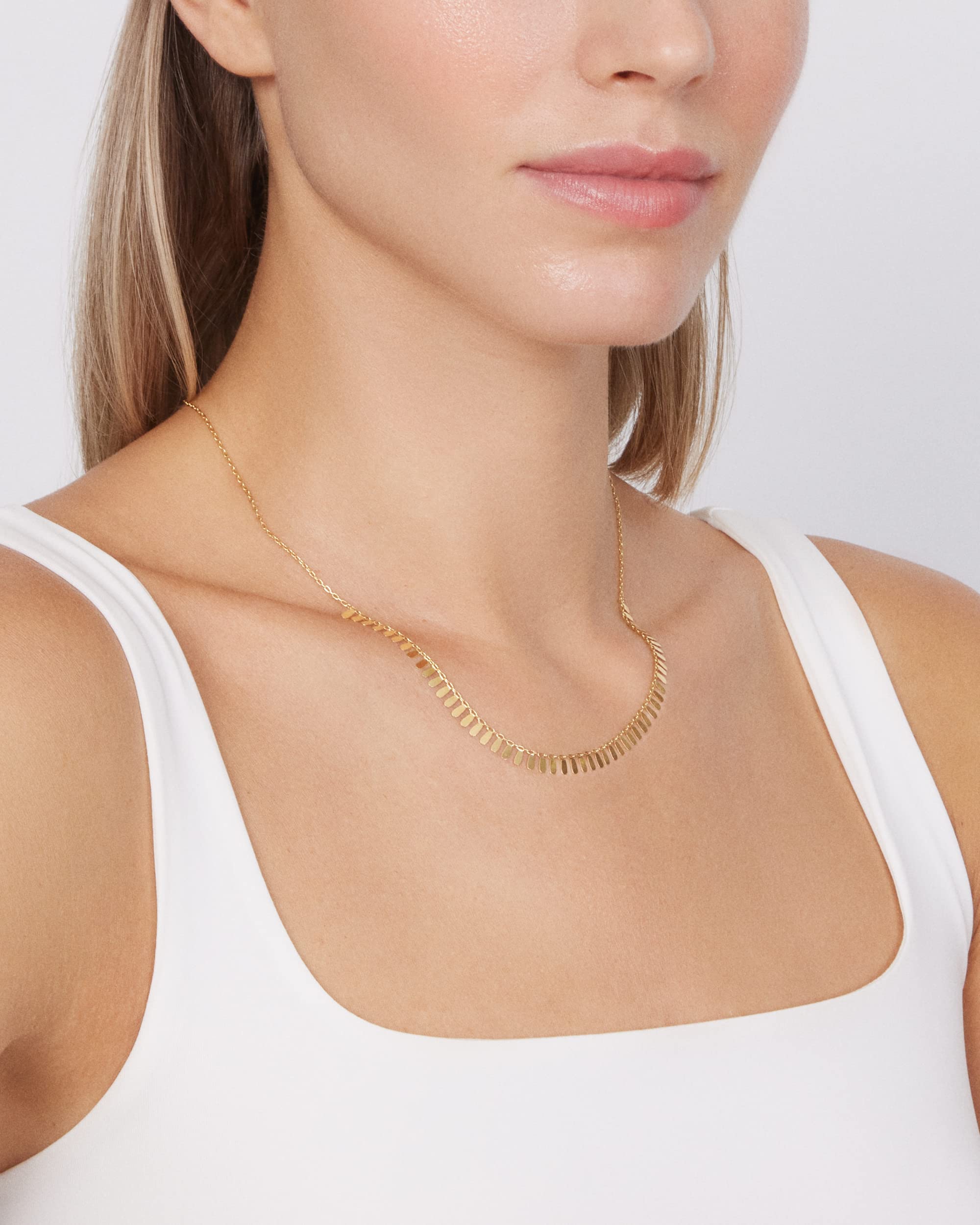 Jewelry Atelier Gold Filled Cleopatra Necklace Collection – 14K Yellow Gold Filled Half Collar Style Cleopatra Chain Necklace for Women (With Extension/Adjustable Chain)