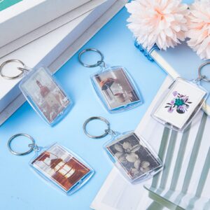 Henoyso 300 Pcs Graduation Photo Keychain Class of 2024 Graduation Keychain Gifts for Him Her Clear Photo Frame Picture Insert Keyring for Photos Acrylic Keychain Blanks Bulk, 2.2 x 1.6 Inch