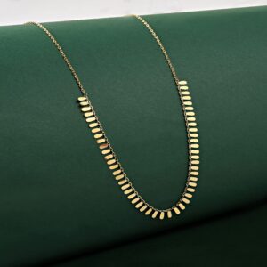 Jewelry Atelier Gold Filled Cleopatra Necklace Collection – 14K Yellow Gold Filled Half Collar Style Cleopatra Chain Necklace for Women (With Extension/Adjustable Chain)