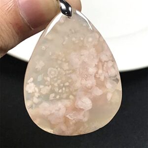 Natural Cherry Agate Pendant Jewelry For Women Men 43x33x9mm Beads Crystal Stone Sliver Gemstone AAAAA