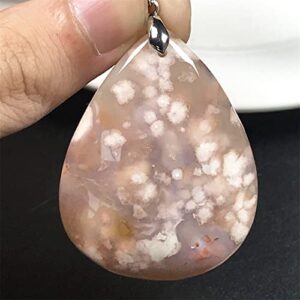 DUOVEKT Natural Cherry Agate Pendant Jewelry For Women Men 45x35x9mm Beads Crystal Stone Sliver Gemstone AAAA