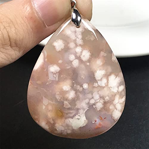 DUOVEKT Natural Cherry Agate Pendant Jewelry For Women Men 45x35x9mm Beads Crystal Stone Sliver Gemstone AAAA