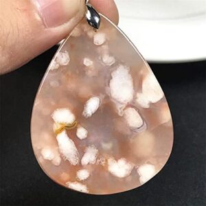 DUOVEKT Natural Cherry Agate Pendant Jewelry For Women Men 45x35x9mm Beads Crystal Stone Sliver Gemstone AAAA