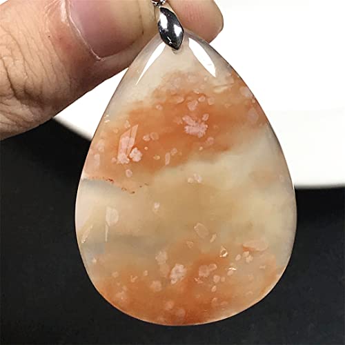 DUOVEKT Natural Cherry Agate Pendant Jewelry For Women Men 48x35x8mm Beads Crystal Stone Sliver Gemstone AAAAA