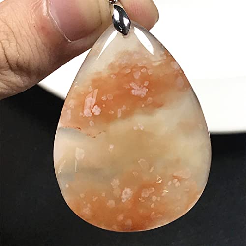 DUOVEKT Natural Cherry Agate Pendant Jewelry For Women Men 48x35x8mm Beads Crystal Stone Sliver Gemstone AAAAA