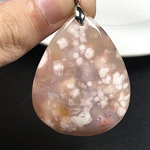 DUOVEKT Natural Cherry Agate Pendant Jewelry For Women Men 45x35x9mm Beads Crystal Stone Sliver Gemstone AAAA