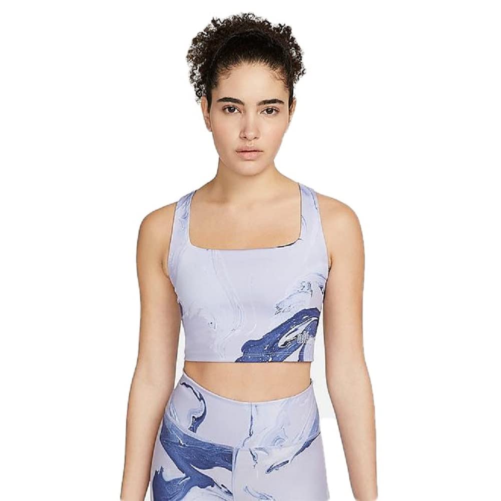 Nike Aurora Womens Cropped Marbled Tank Top (Small, Purple Dawn)