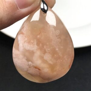 Natural Cherry Agate Pendant Jewelry For Women Men 40x31x14mm Beads Crystal Stone Sliver Gemstone AAAAA