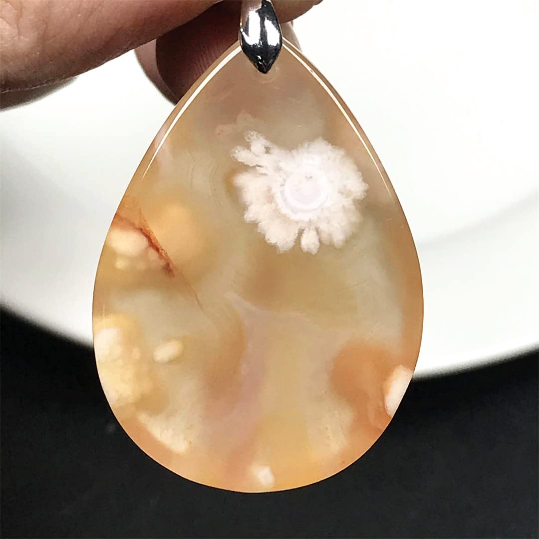 Natural Cherry Agate Pendant Jewelry For Women Men 40x28x10mm Beads Crystal Stone Sliver Gemstone AAAAA