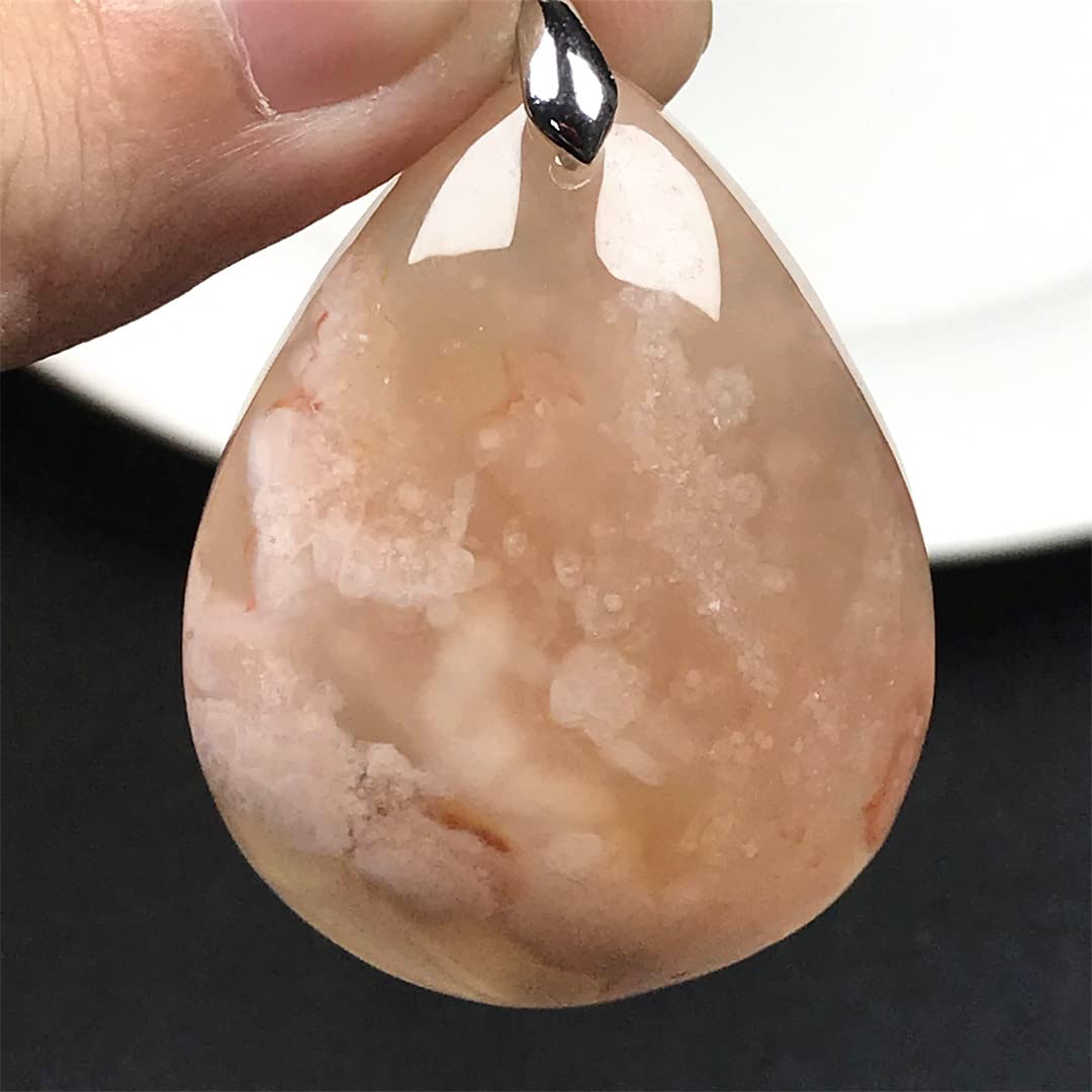 Natural Cherry Agate Pendant Jewelry For Women Men 40x31x14mm Beads Crystal Stone Sliver Gemstone AAAAA