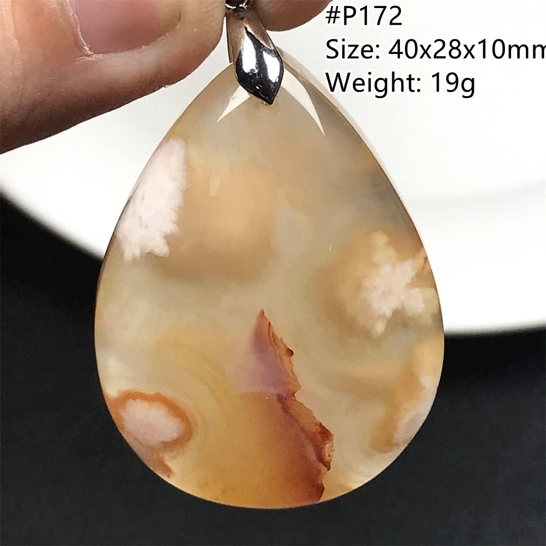 Natural Cherry Agate Pendant Jewelry For Women Men 40x28x10mm Beads Crystal Stone Sliver Gemstone AAAAA