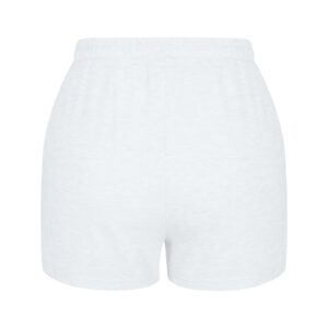 Womens 5" Terry Shorts Loose Comfy Yoga Sweat Cotton Shorts Athletic Fit High Waist Pockets Running Lounge Short Pant White