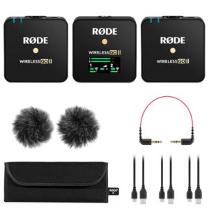 Rode Wireless GO 2 Dual Compact Digital Wireless Microphone System for Filmmaking, Content Creation, Vlogging, Broadcasting, and Interviews