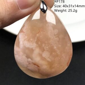 Natural Cherry Agate Pendant Jewelry For Women Men 40x31x14mm Beads Crystal Stone Sliver Gemstone AAAAA