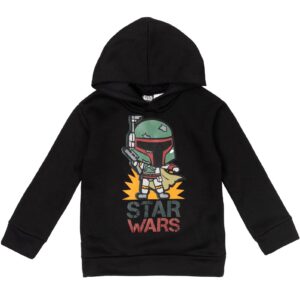 STAR WARS Boba Fett Big Boys Fleece Pullover Hoodie Black 10-12