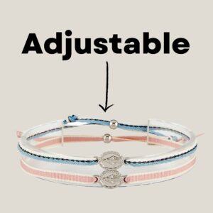 Needzo Miraculous Virgin Mary Adjustable Ribbon Bracelets, Pink and Blue Catholic Friendship Bracelets, Inspirational Gifts for Women, Pack of 12