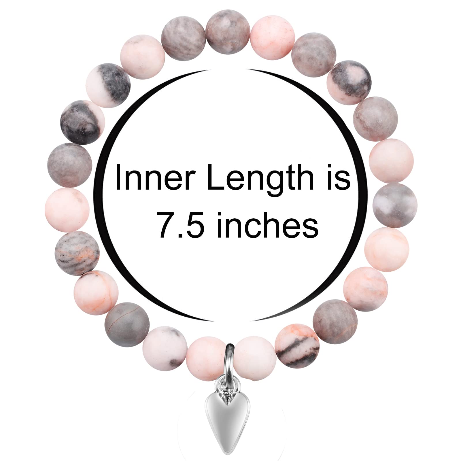 Healing Bracelets for Women, Healing Prayers Amethyst Beads Cystal Bracelet Anti Anxiety Bracelet Get Well Gift for Women After Surgery for Women Feel Better Gifts (Pink Zebra Jasper beads)