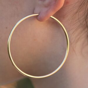 Sloong 6 pairs Big Hoop Earrings Set, Gold Stainless Steel Hoop Earrings Huge Giant Hoop Earrings Set Oversized Hoop Earrings 90s Earrings for Women (50/60/70/80/90/100mm)