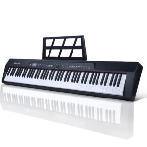 Rosen EP30 Beginner Digital Piano 88-Key Full Size Semi-Weighted Keyboard Piano, Portable Electric Piano with Sustain Pedal,Power Supply, 2x20W Speakers, Bluetooth and MIDI