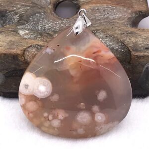 DUOVEKT Natural Cherry Agate Pendant Jewelry For Women Men 45x44x12mm Beads Crystal Stone Sliver Gemstone AAAAA