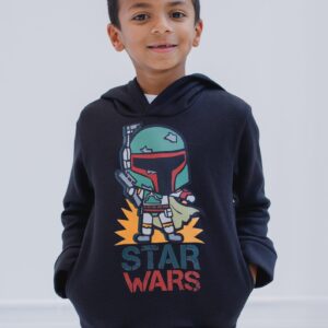 STAR WARS Boba Fett Big Boys Fleece Pullover Hoodie Black 10-12