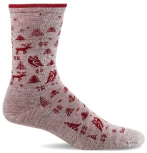 sockwell women's foresty crew sock, ash - m/l