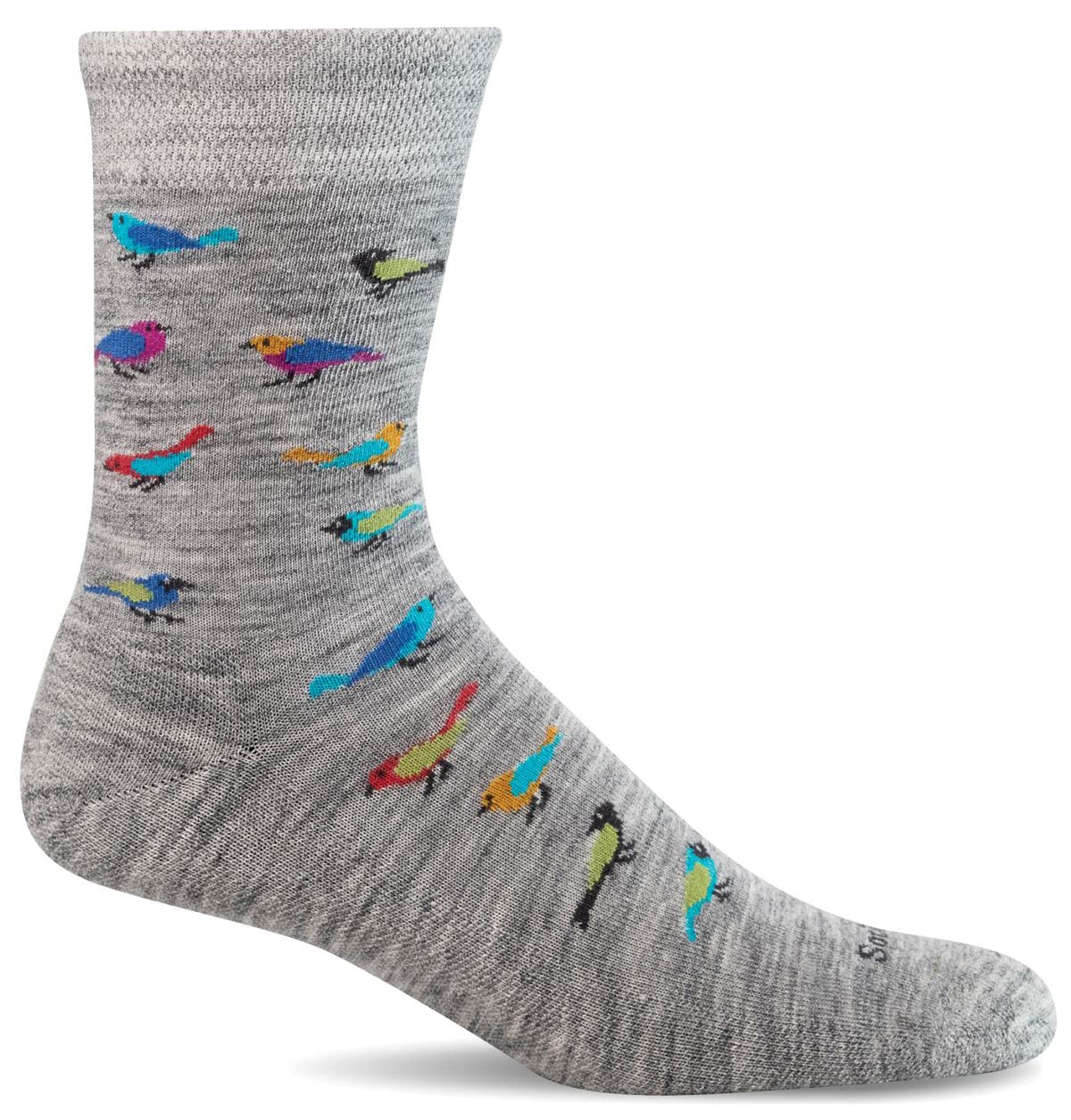 Sockwell Women's Audubon Crew Sock, Lt. Grey - S/M