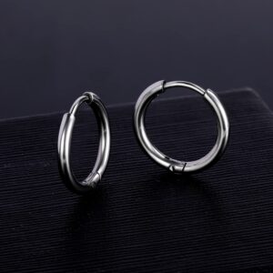 Pack of Titanium Surgical Stainless Steel Huggie Hoop Earrings Hypoallergenic for Sensitive Ears Body Piercing Small Nose Rings Cartilage Trague 20G