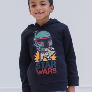 STAR WARS Boba Fett Big Boys Fleece Pullover Hoodie Black 10-12