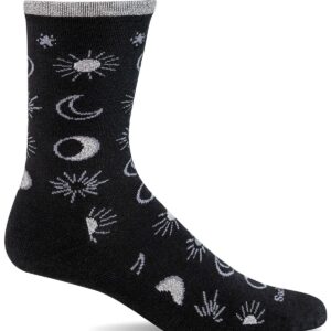 Sockwell Women's Celestial Crew Sock, Black - M/L