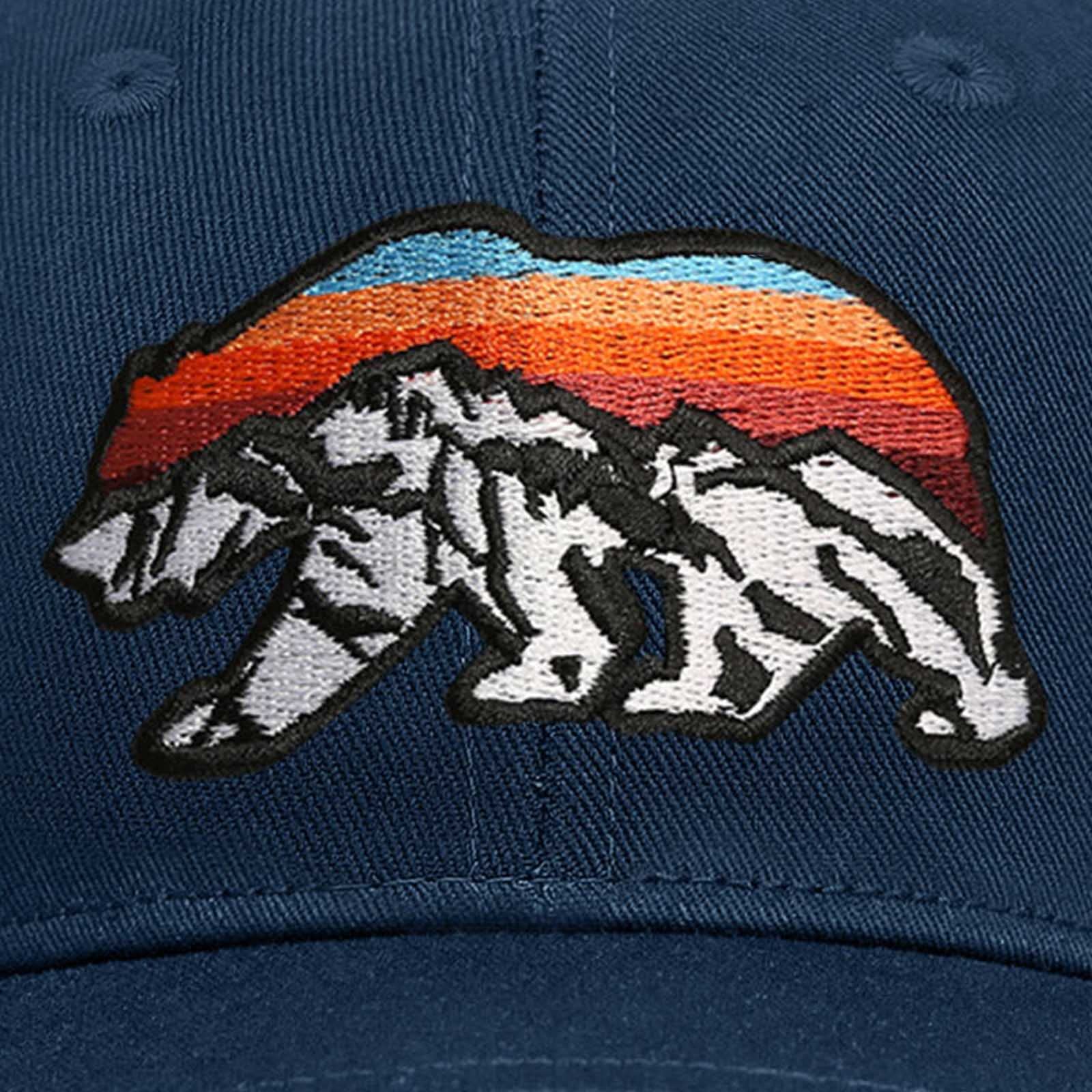 Pnkvnlo Trucker Hat for Men and Women - Outdoors Snapback Hats for Hiking, Climbing, Fishing, Outdoor Adventure - Bear Mountain Navy