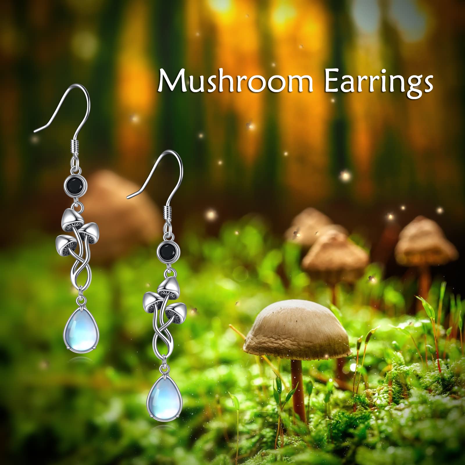 Mushroom Earrings Sterling Silver Mushroom Earrings Mushroom Jewelry Gifts for Women