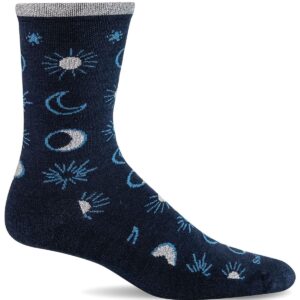 Sockwell Women's Celestial Crew Sock, Navy - M/L