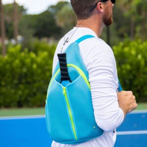 Swinton Pickleball Bag - Neoprene Sports Bag for Pickleball Paddles - Unisex Sling Style Pickleball Gift (Light Blue)