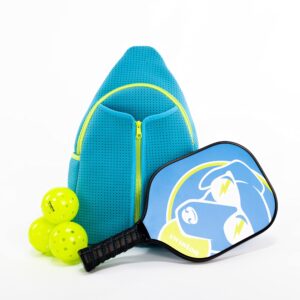 Swinton Pickleball Bag - Neoprene Sports Bag for Pickleball Paddles - Unisex Sling Style Pickleball Gift (Light Blue)