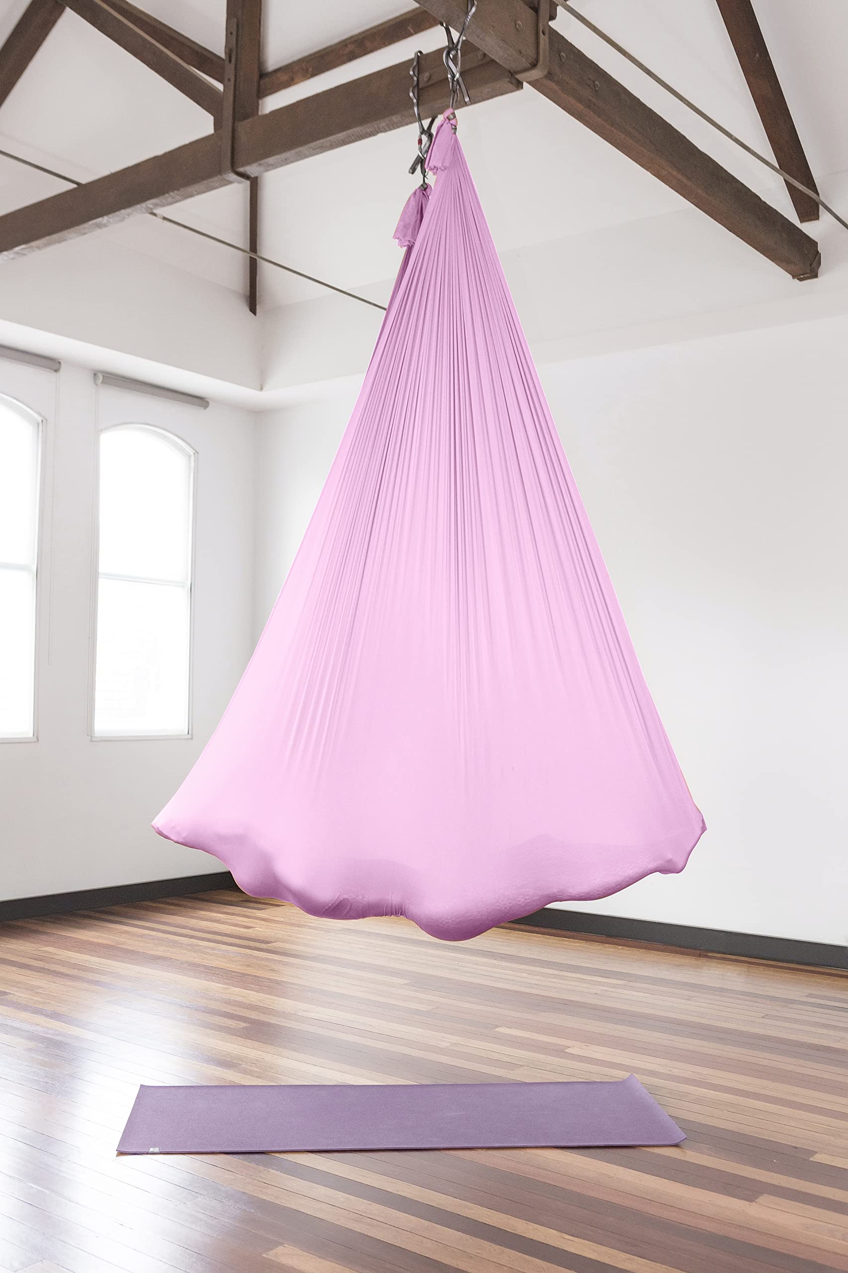 PINC Active Silk Aerial Yoga Swing & Hammock Kit for Improved Yoga Inversions, Flexibility & Core Strength - Pink