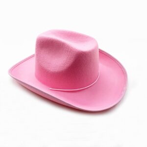 4E's Novelty Cowboy Hat for Women & Men, Felt Cowgirl Hat for Adults, Western Party Dress Up Accessories (Pink)